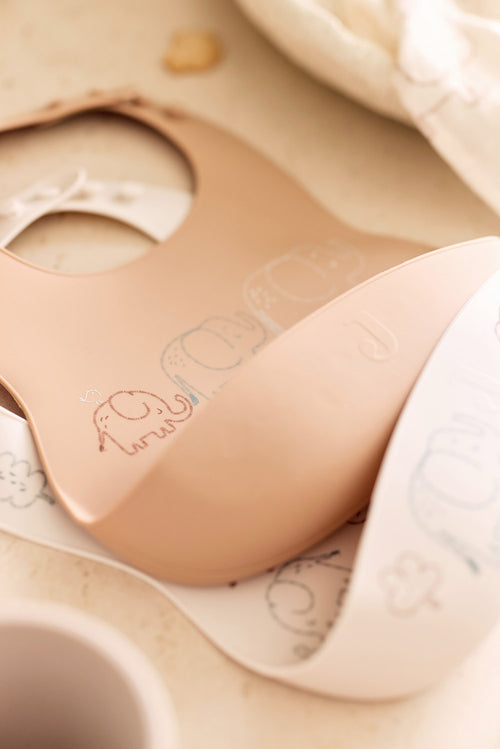 Baveta Silicon Elephant Tales 2 buc, Jollein