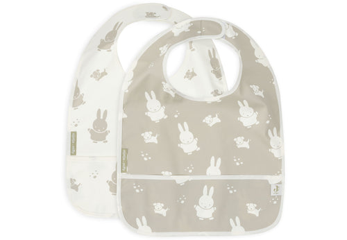 Baveta impermeabila Miffy&Snuffy Nougat (2 buc) Jollein