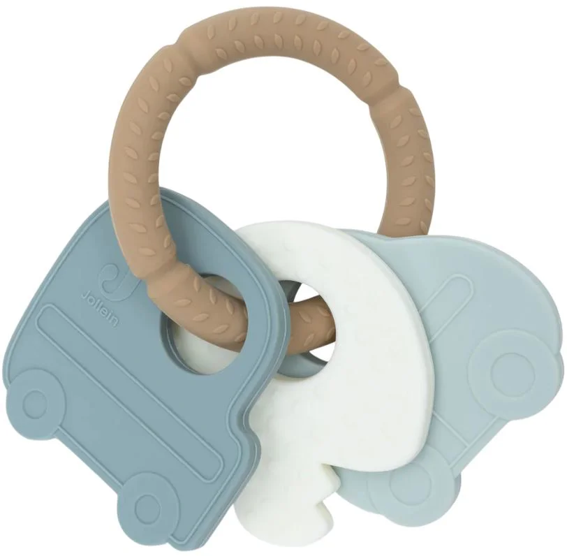 Jucarie pentru dentite din silicon Cheite pe inel, Jollein On The Go