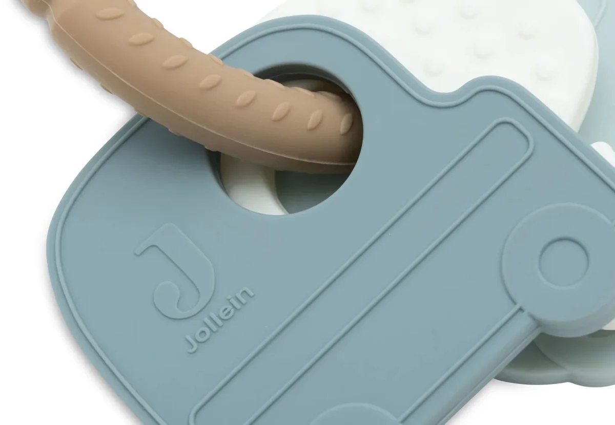 Jucarie pentru dentite din silicon Cheite pe inel, Jollein On The Go