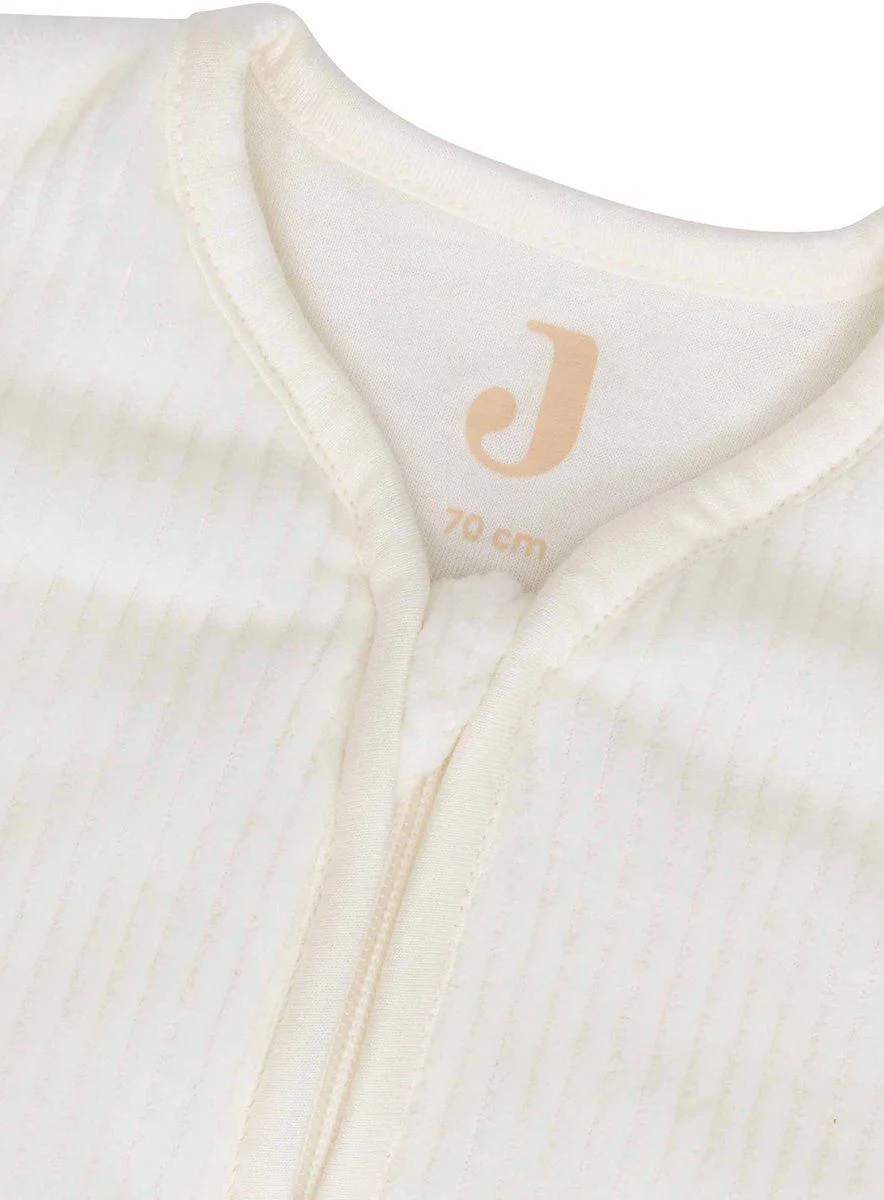 Sac de dormit cu maneci detasabile Jollein 110cm Rib Ivory