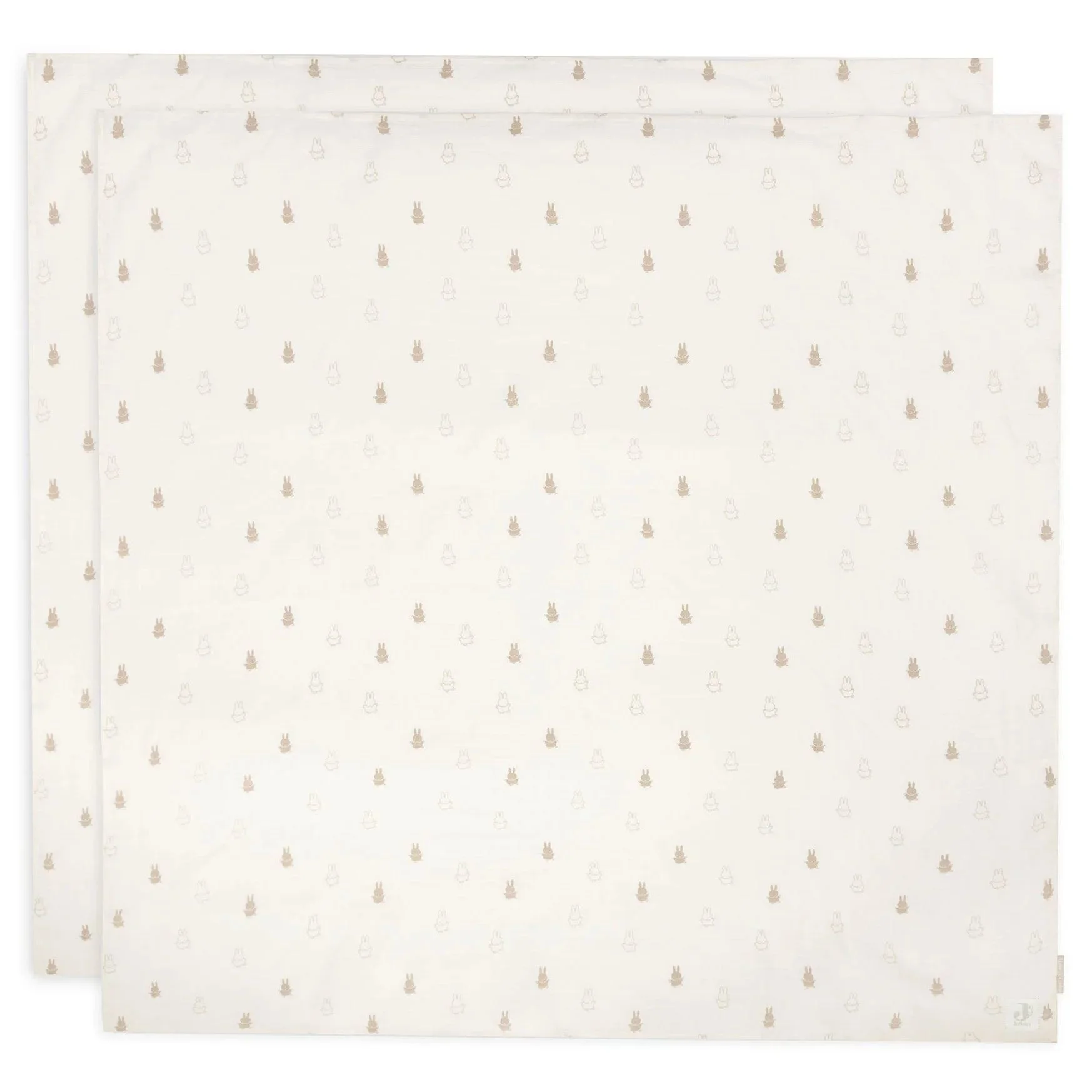Pelincute muselina Jollein 115x115cm Happy Miffy Nougat (2 buc)