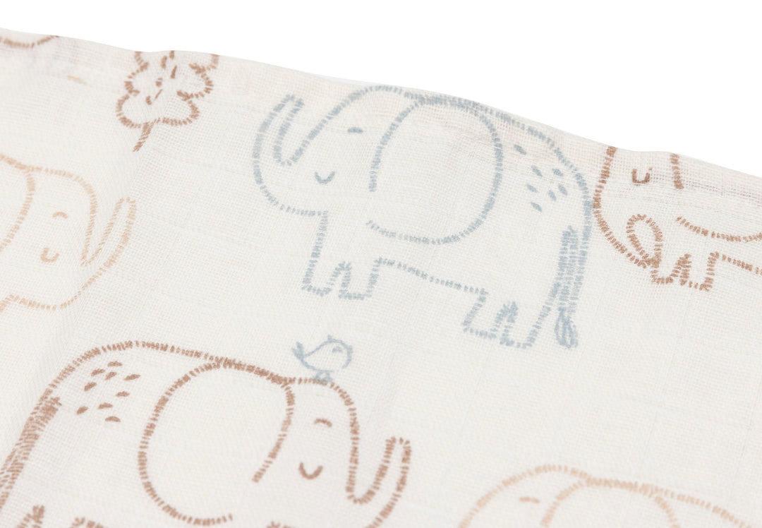 Pelincute muselina Jollein 70x70cm Elephant Tales (3pack)