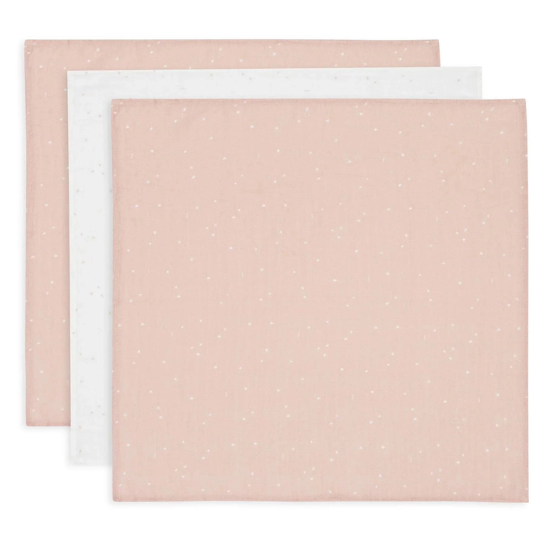 Pelinci muselina Jollein 70x70cm Twinkling Roz Sălbatic (3pack)
