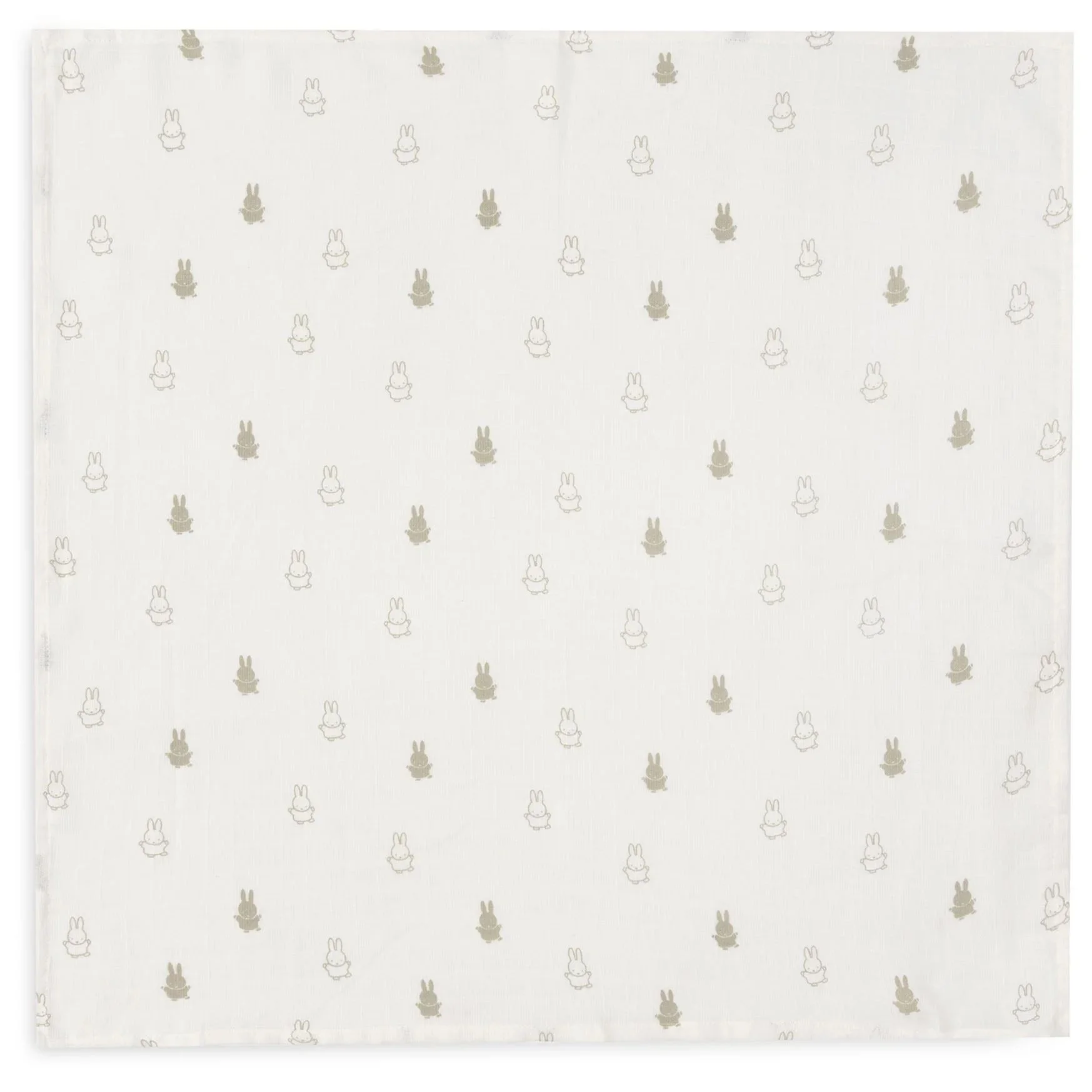 Pelinci muselina Jollein 70x70cm Happy Miffy Verde Olive (3pack)