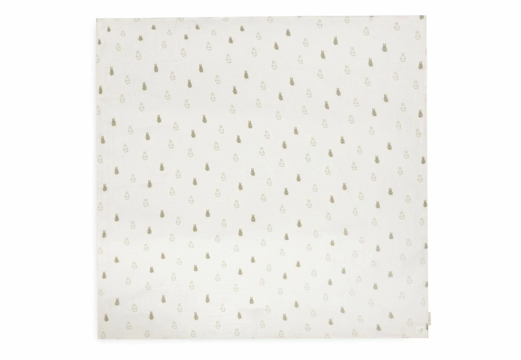 Pelincute muselina Jollein 115x115cm Happy Miffy Olive Green (2pack)