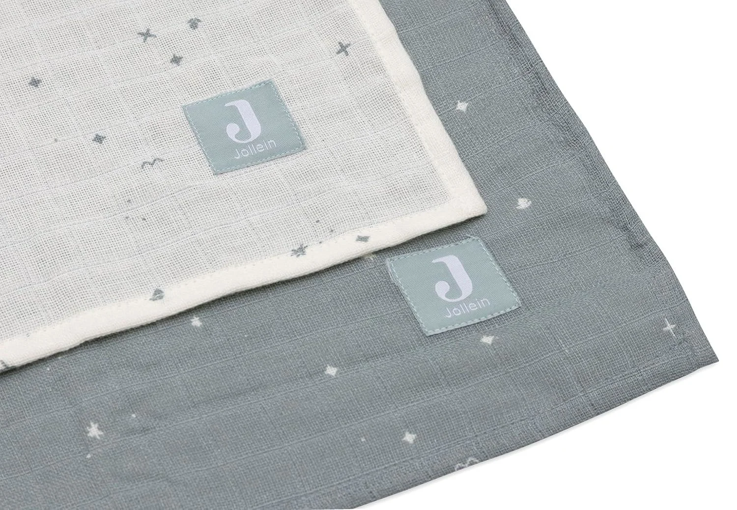 Pelincute muselina Jollein 115x115cm Twinkling Sea Green (2pack)