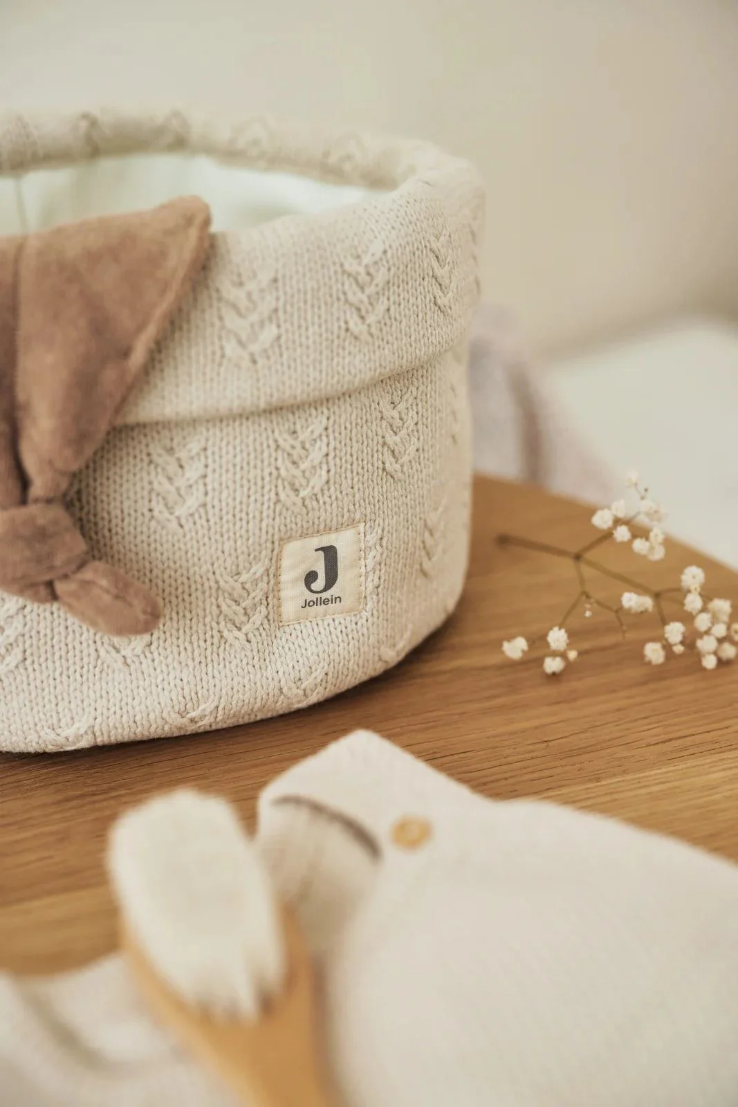 Cos de depozitare Jollein Grain Knit Oatmeal