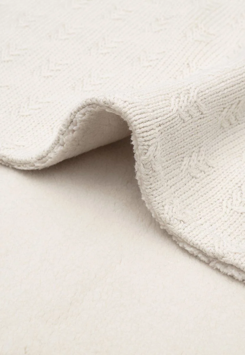 Patura tricotata Jollein 100x150cm Grain Knit Oatmeal/Velvet