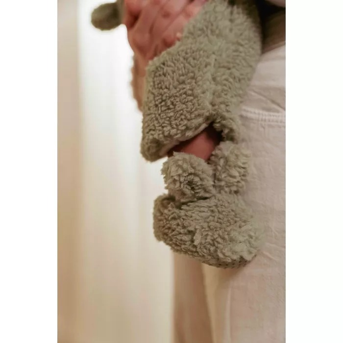 Combinezon din teddy - Soft Green - marimea 74/80 - Little Dutch