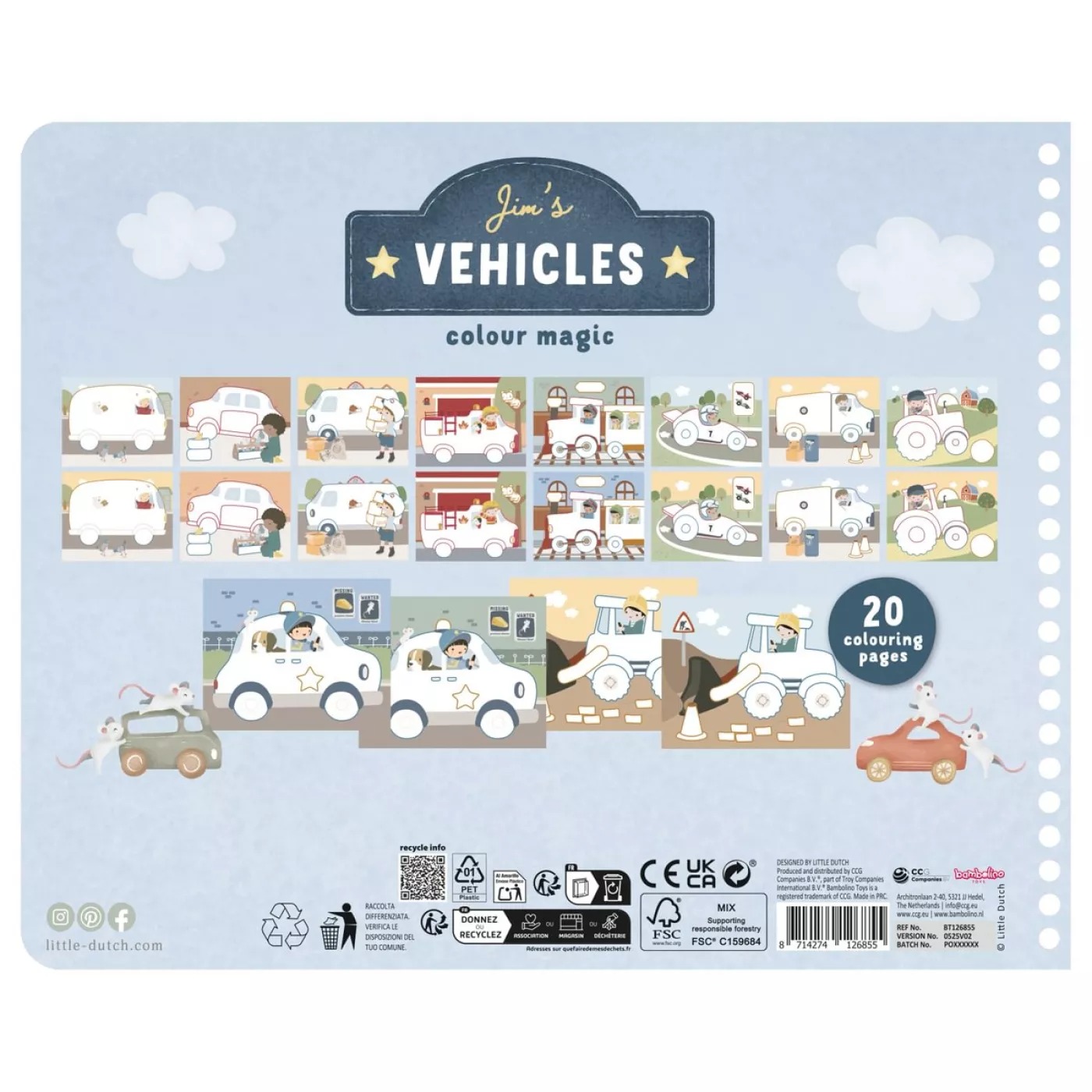 Carte de colorat cu creioane - Jim - Little Dutch