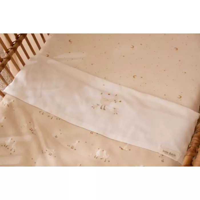 Patura dublata din bumbac organic cu doua fete - 70x100 cm - Little Goose / Moon and Stars - Little