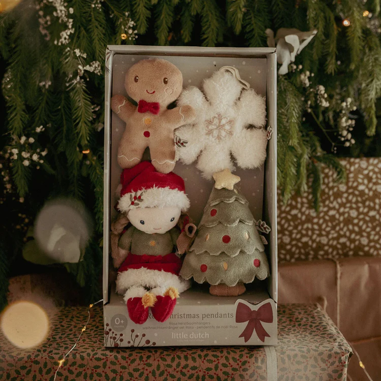 Decoratiune pentru brad - Set 4 bucati - Rosa - Little Dutch