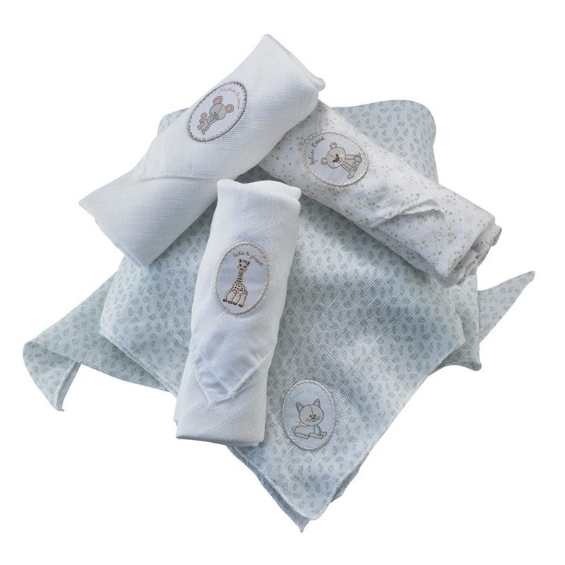 Set 4 Scutece Din Bumbac 70x70 cm Girafa Sophie