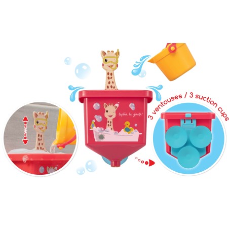 Jucarie de baie cu tevi Girafa Sophie