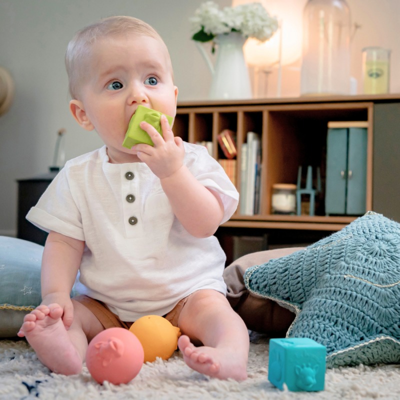 Набор из 2 мячиков и 2 кубиков Жираф Софи