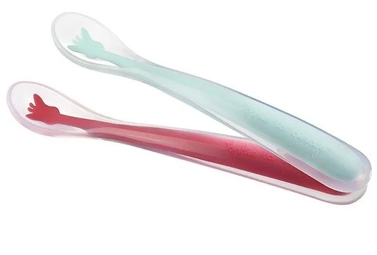 Set 2 lingurite din silicon col So Pure Girafa Sophie
