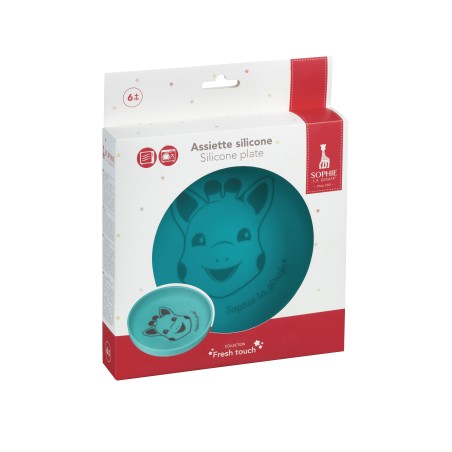 Farfurie plata din silicon Girafa Sophie