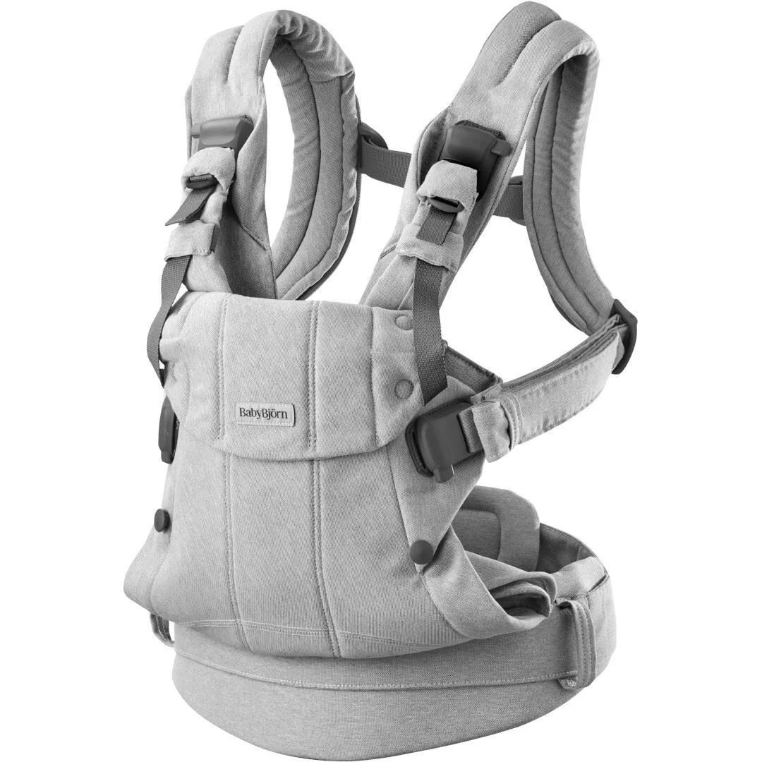 Marsupiu anatomic BabyBjorn Harmony Light Gray, tesatura Melange