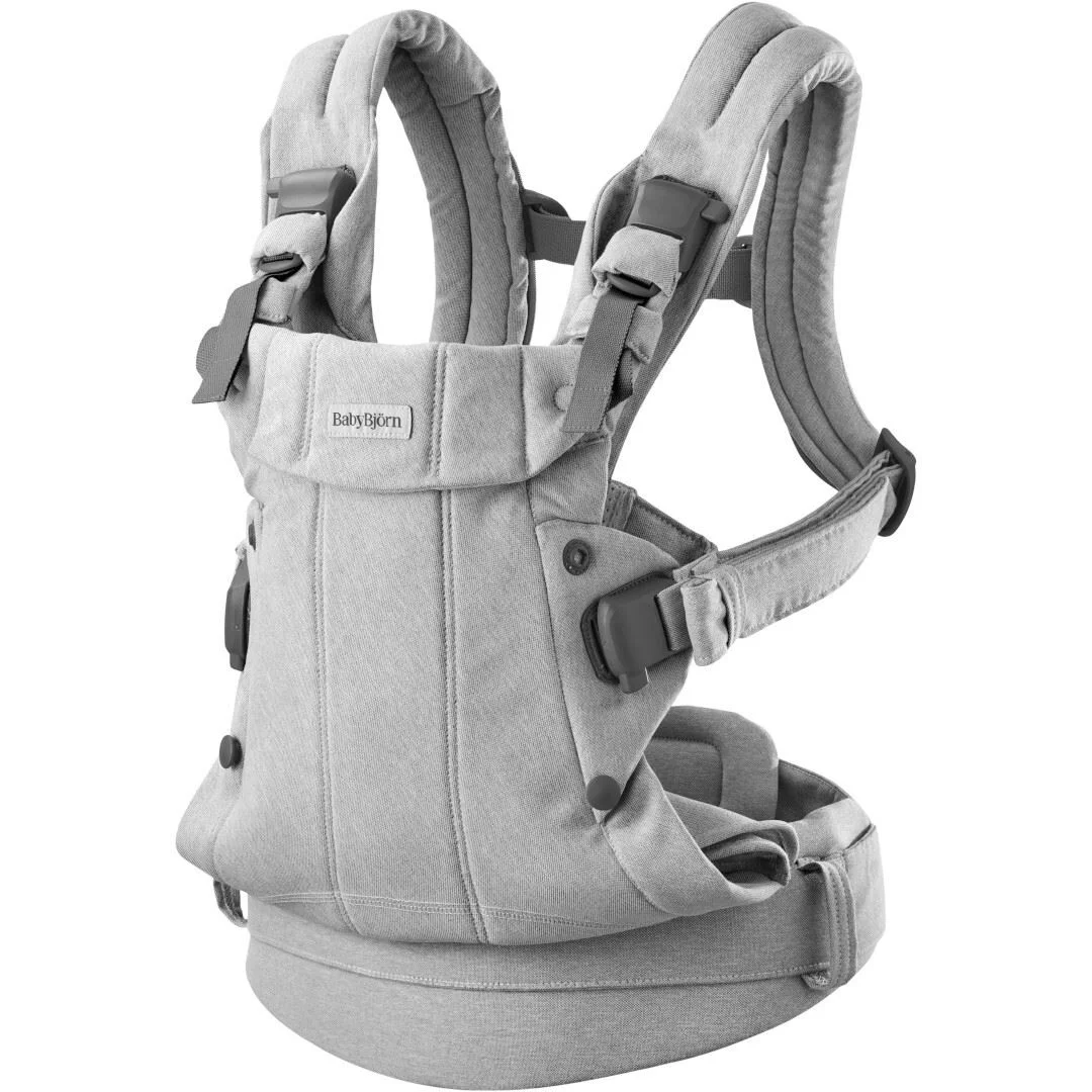 Marsupiu anatomic BabyBjorn Harmony Light Gray, tesatura Melange