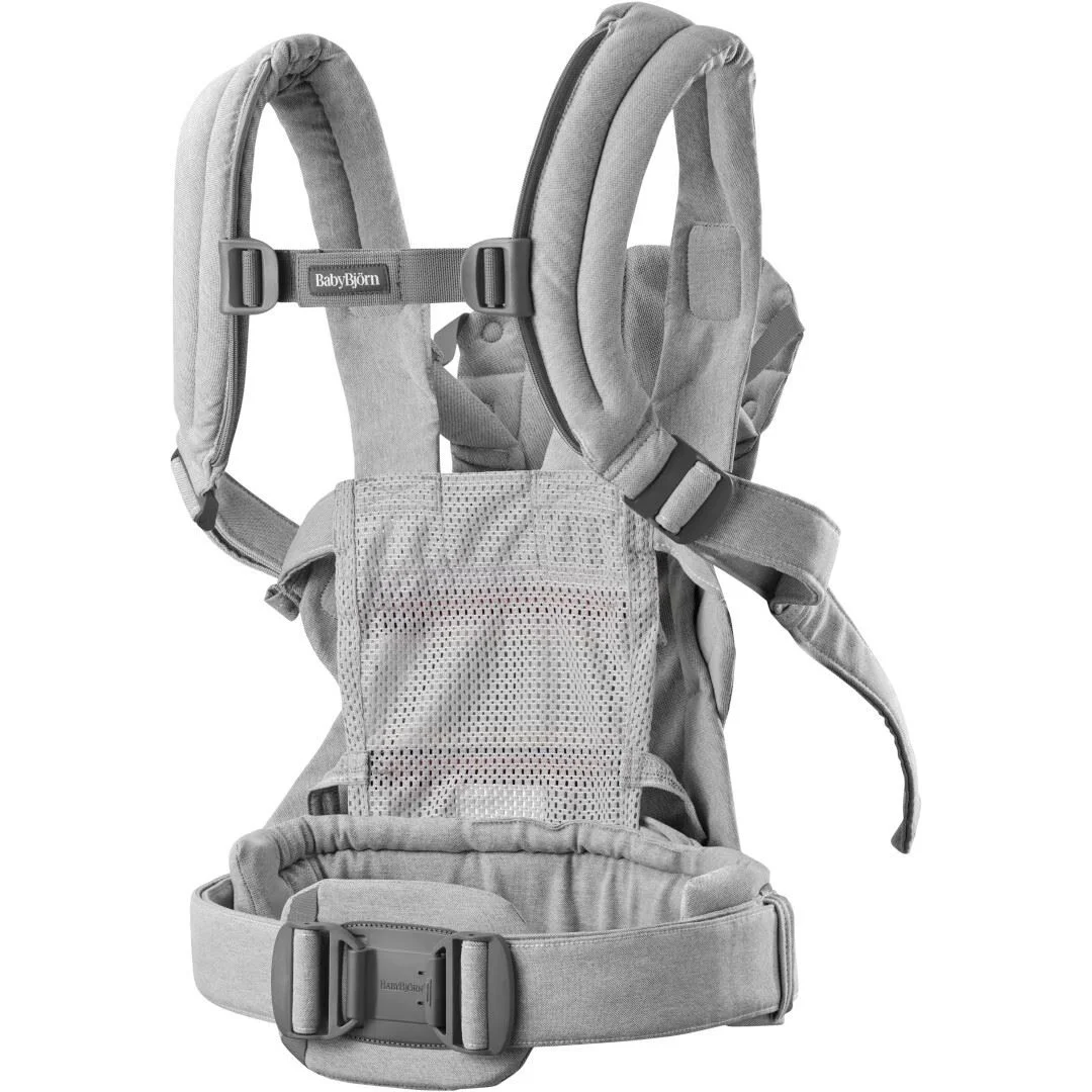 Marsupiu anatomic BabyBjorn Harmony Light Gray, tesatura Melange