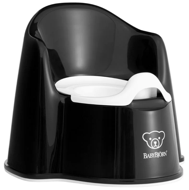 Olita cu protectie spate BabyBjorn Potty Chair Powder Black/White