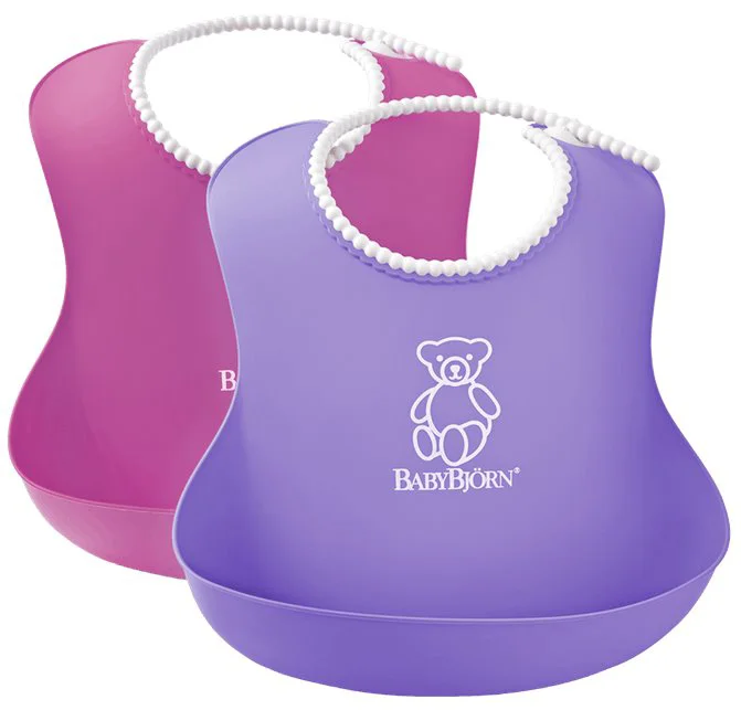 Набор из 2 мягких слюнявчиков BabyBjörn Soft Bib Pink/Purple