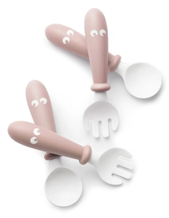 Set lingurite si furculite BabyBjorn Powder Pink, 4 buc.