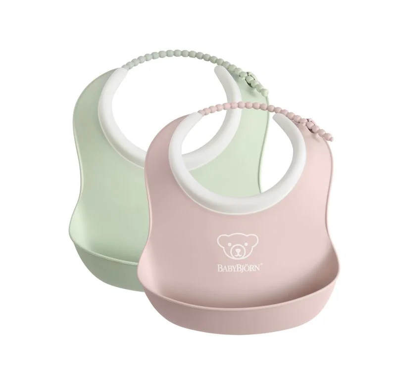 Набор из 2 слюнявчиков BabyBjörn Powder Green/Powder Pink