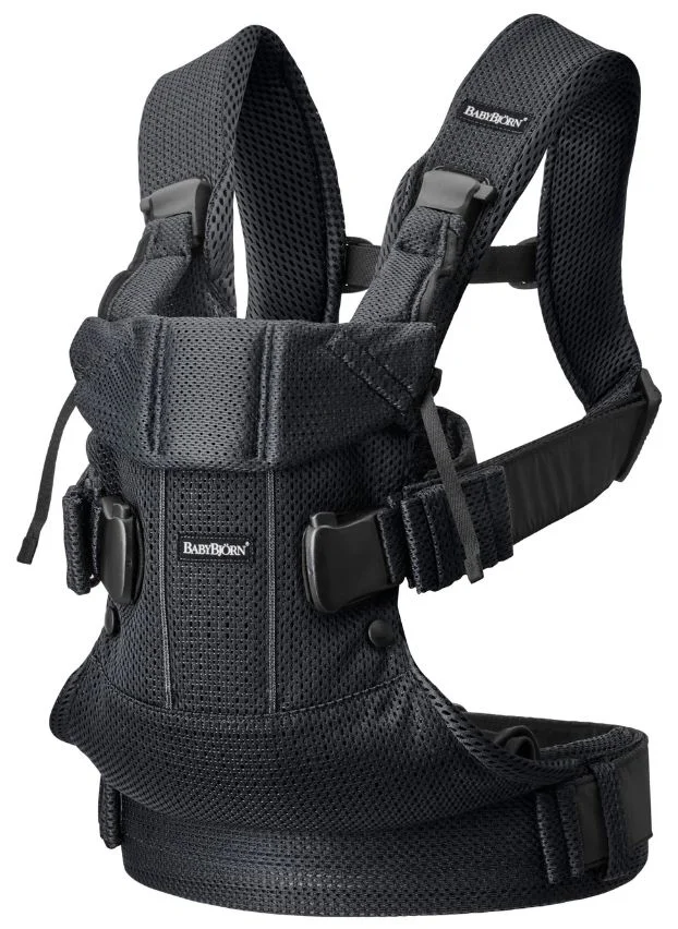 Анатомический рюкзак-кенгуру BabyBjorn One Air Black, 3D Mesh