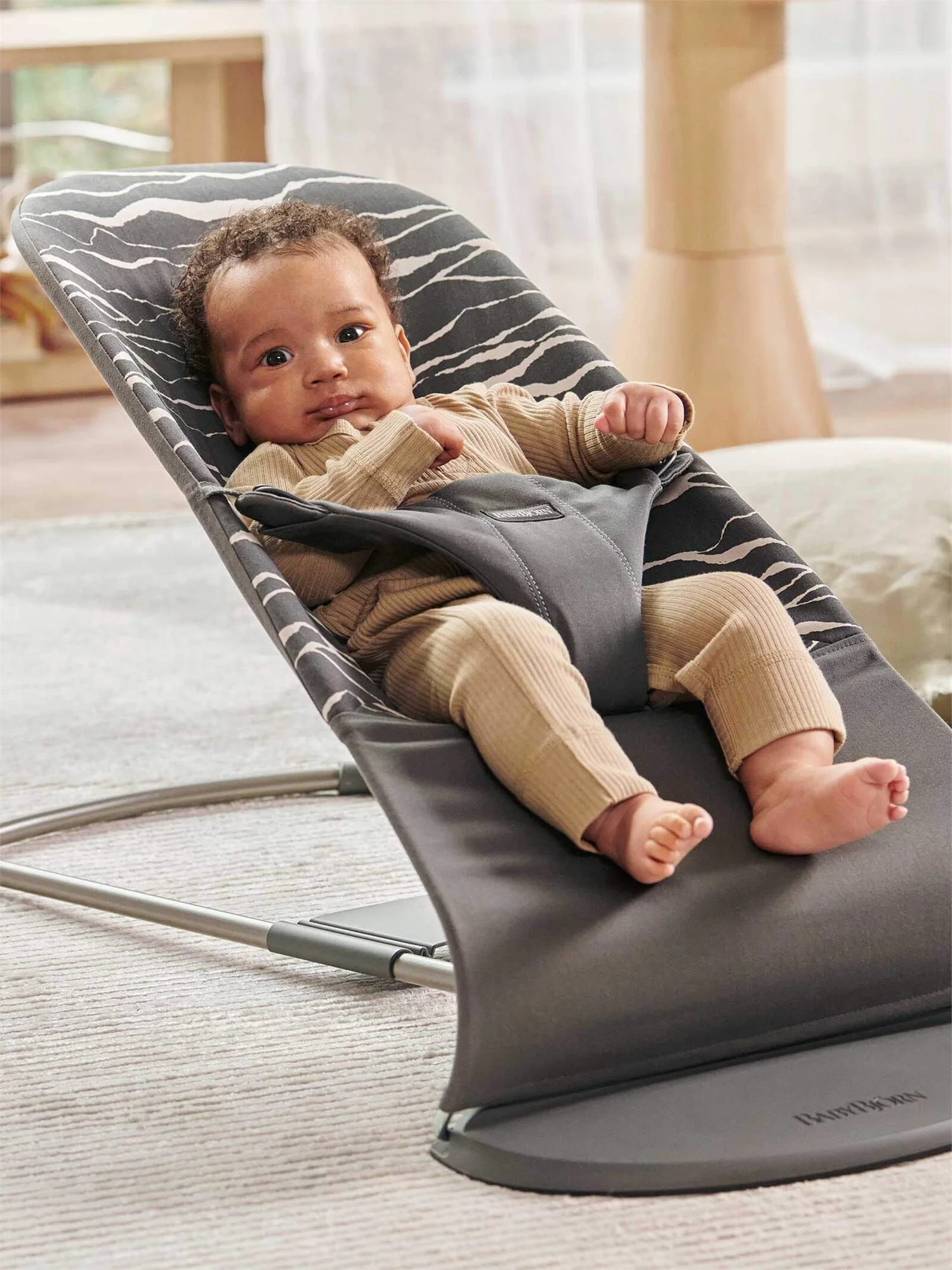 BabyBjorn Качалка Bliss Anthracite/Landscape, Хлопок – Лимитированная серия