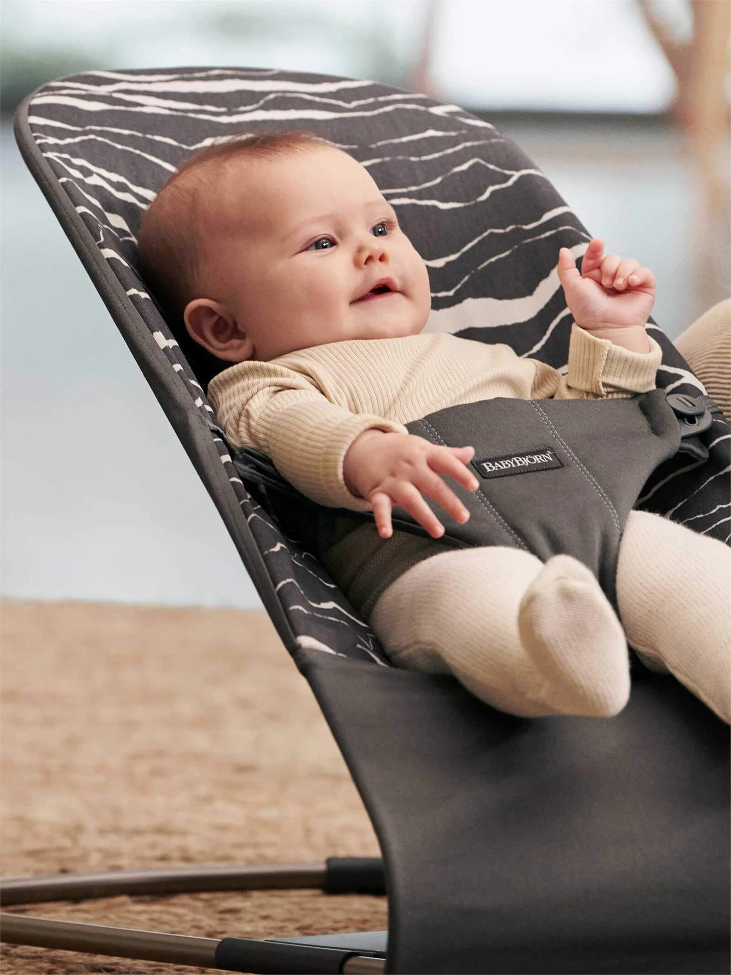 BabyBjorn Качалка Bliss Anthracite/Landscape, Хлопок – Лимитированная серия