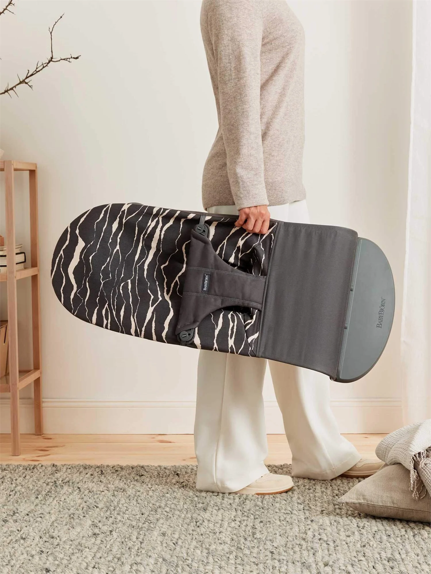 BabyBjorn Качалка Bliss Anthracite/Landscape, Хлопок – Лимитированная серия