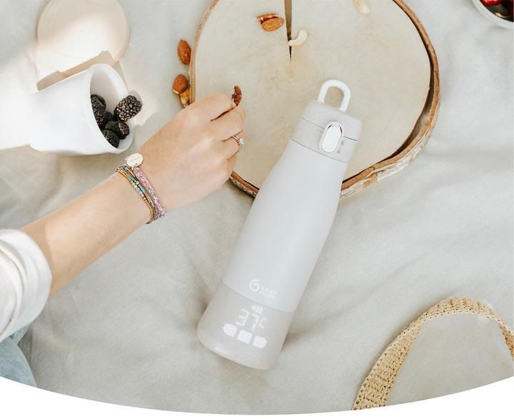 Incalzitor de biberoane portabil si reincarcabil Babymoov Moov & Feed Mineral Beige