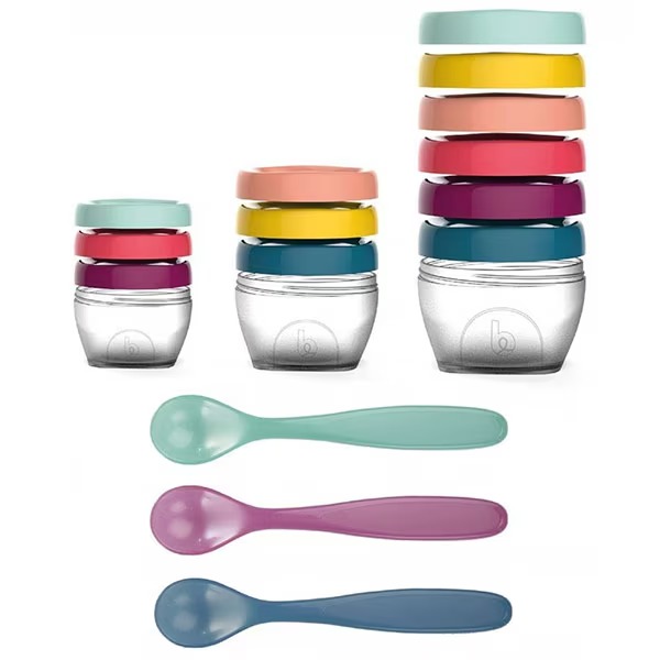 Multi set pentru diversificare Babymoov (3 seturi recipiente + 3 lingurite)