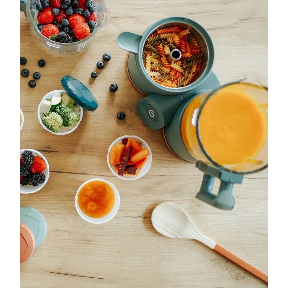 Robot din sticla si otel inoxidabil 4 in 1 Babymoov Nutribaby Glass