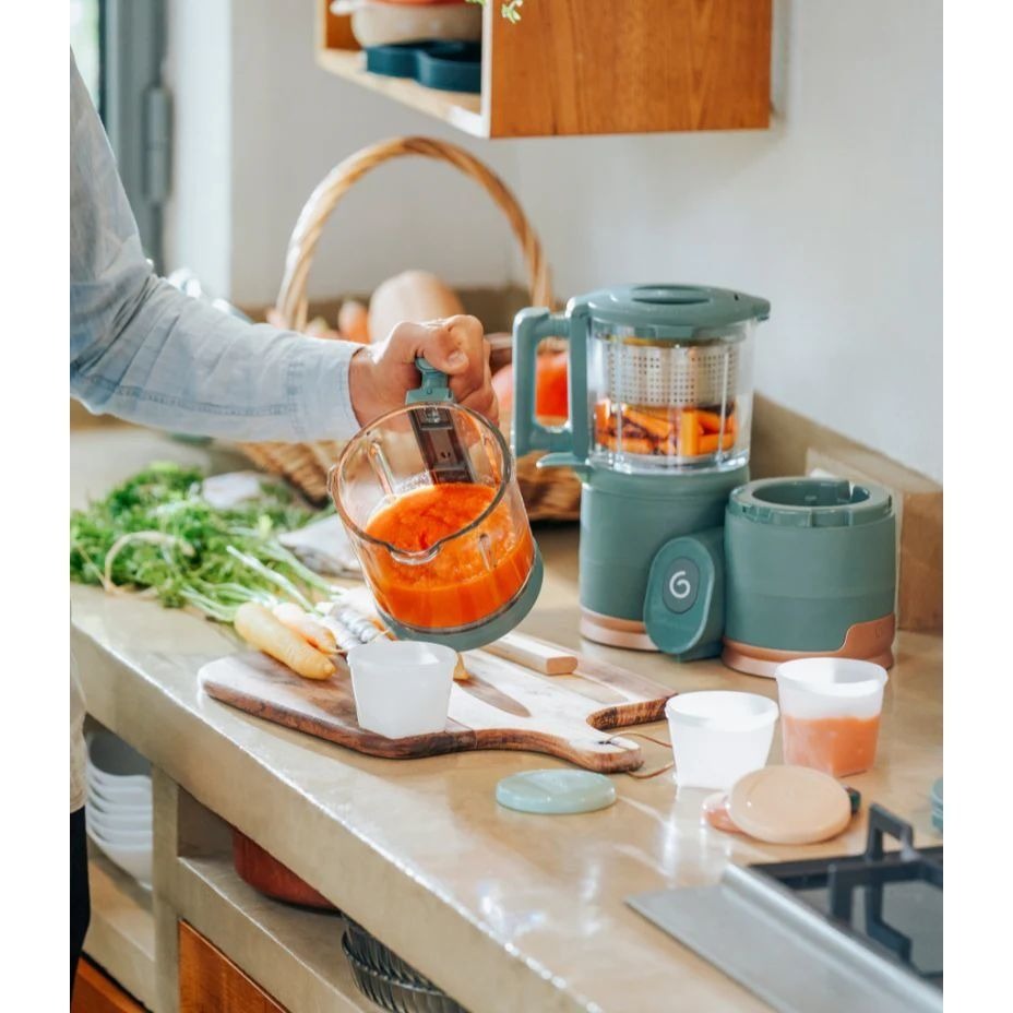 Robot din sticla si otel inoxidabil 4 in 1 Babymoov Nutribaby Glass