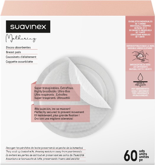 Absorbante pentru san, 60 buc, Suavinex