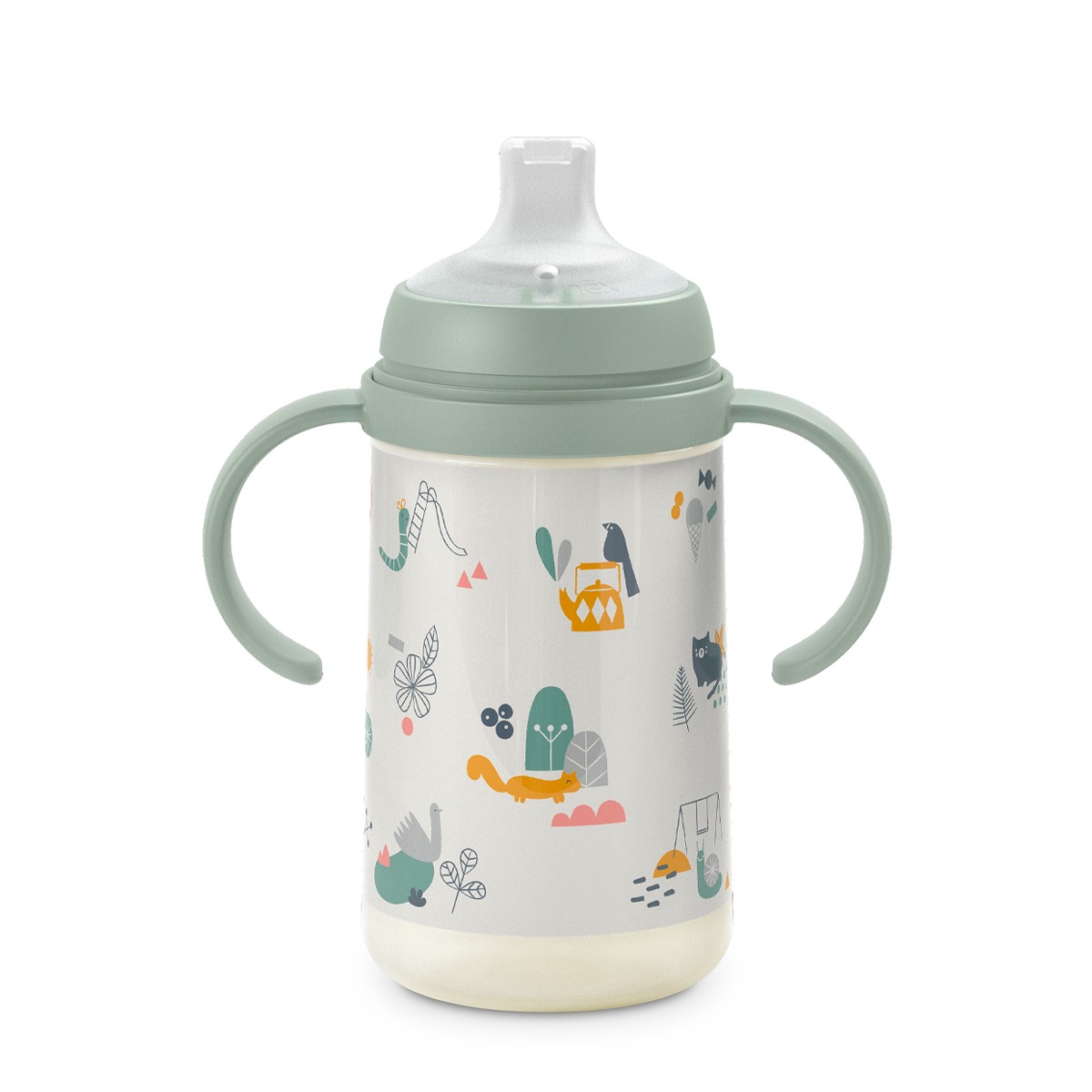 Cana cu cioc din silicon, 270 ml, +6 luni, „Dreams” / roz Suavinex