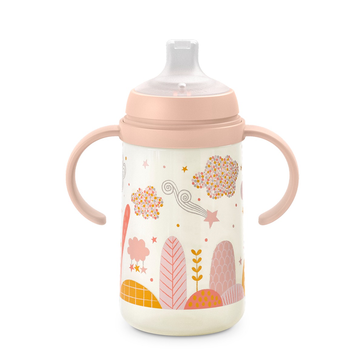 Cana cu cioc din silicon, 270 ml, +6 luni, „Plimbari prin park” / verde Suavinex