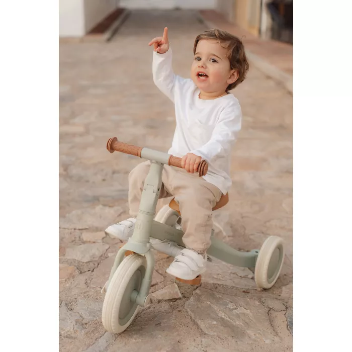 Tricicleta 4 in 1 cu bara de impingere - GREEN - Little Dutch