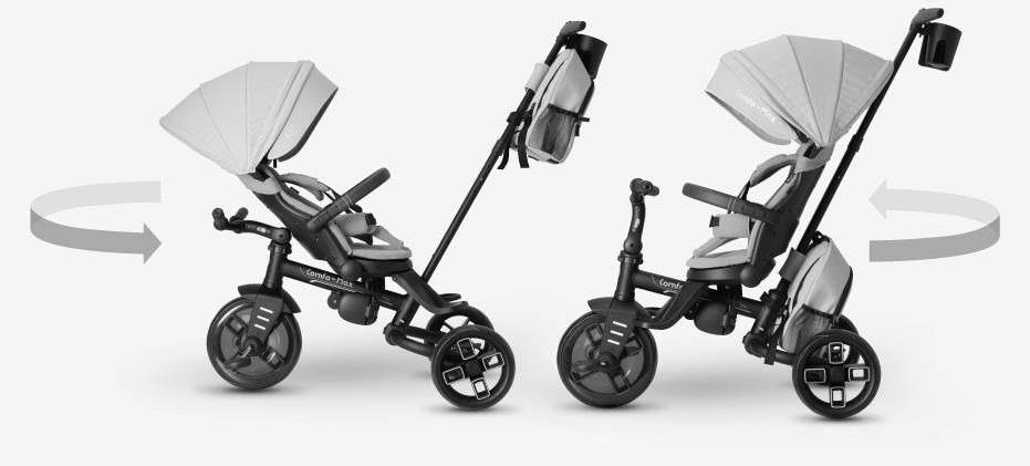 Tricicletă Qplay Comfo Max Grey 6