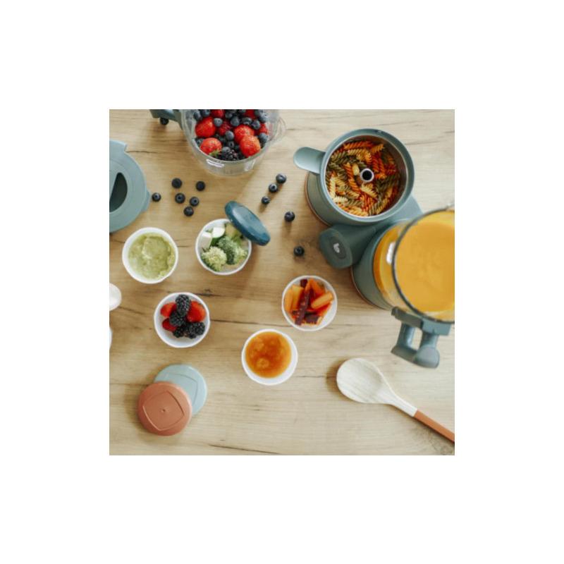 Robot din sticla si otel inoxidabil 4 in 1Babymoov Nutribaby Glass green din stica si otel 
