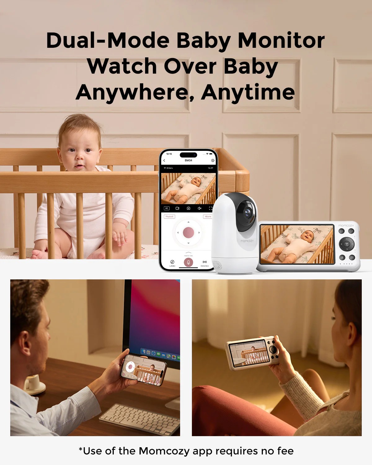 Цифровая видеоняня Momcozy Smart Wifi 5.0 BM04