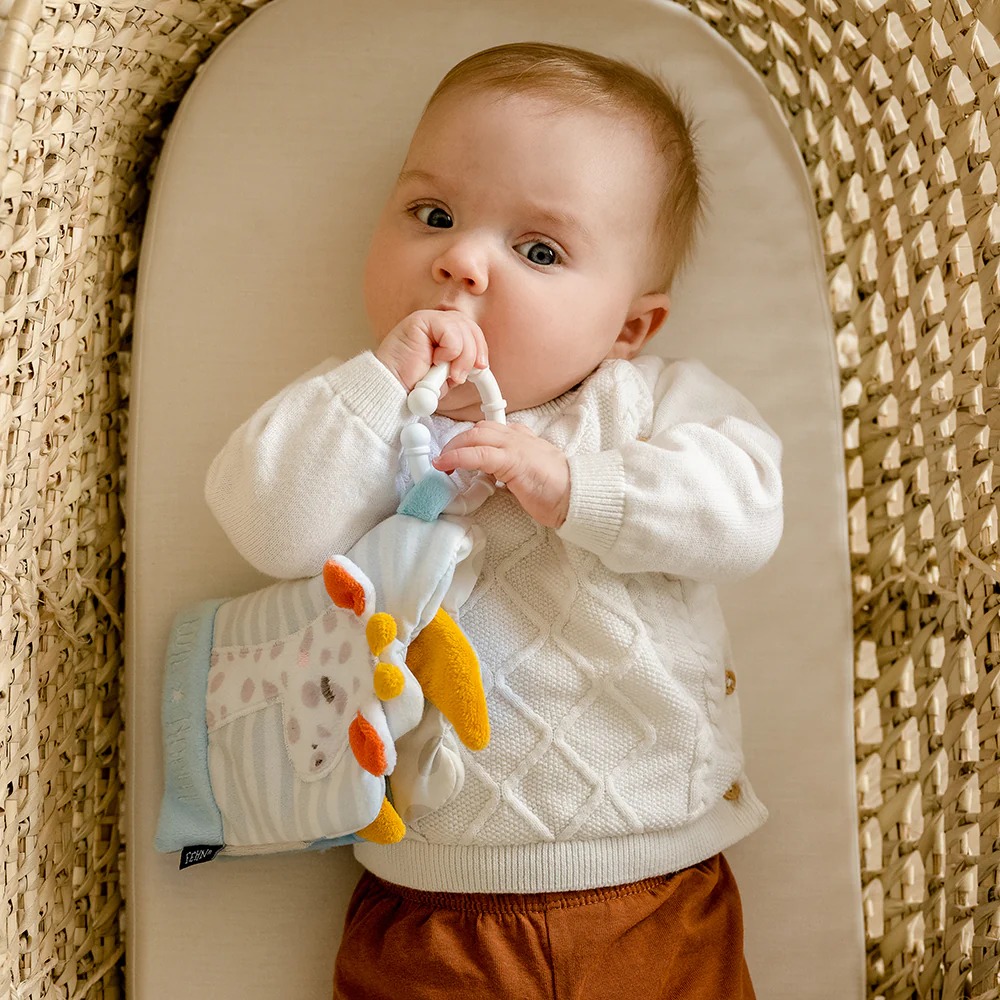 Плюшевая книжка для малышей – Сонная жирафа, Fehn