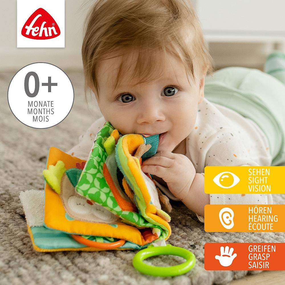 Сенсорная текстильная книжка, Fehn, многоцветная