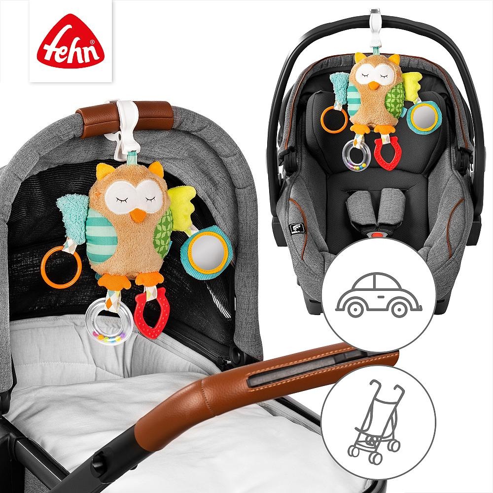 Подвесная игрушка с активностями – Сонная сова, Fehn