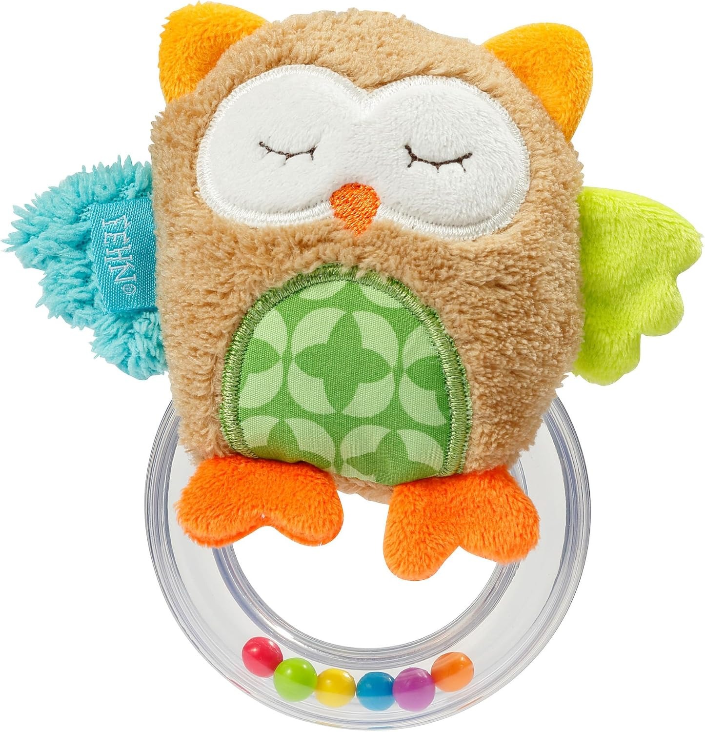 Jucarie bebelusi, Bufnita, Zornaitoare, 13 cm, Fehn