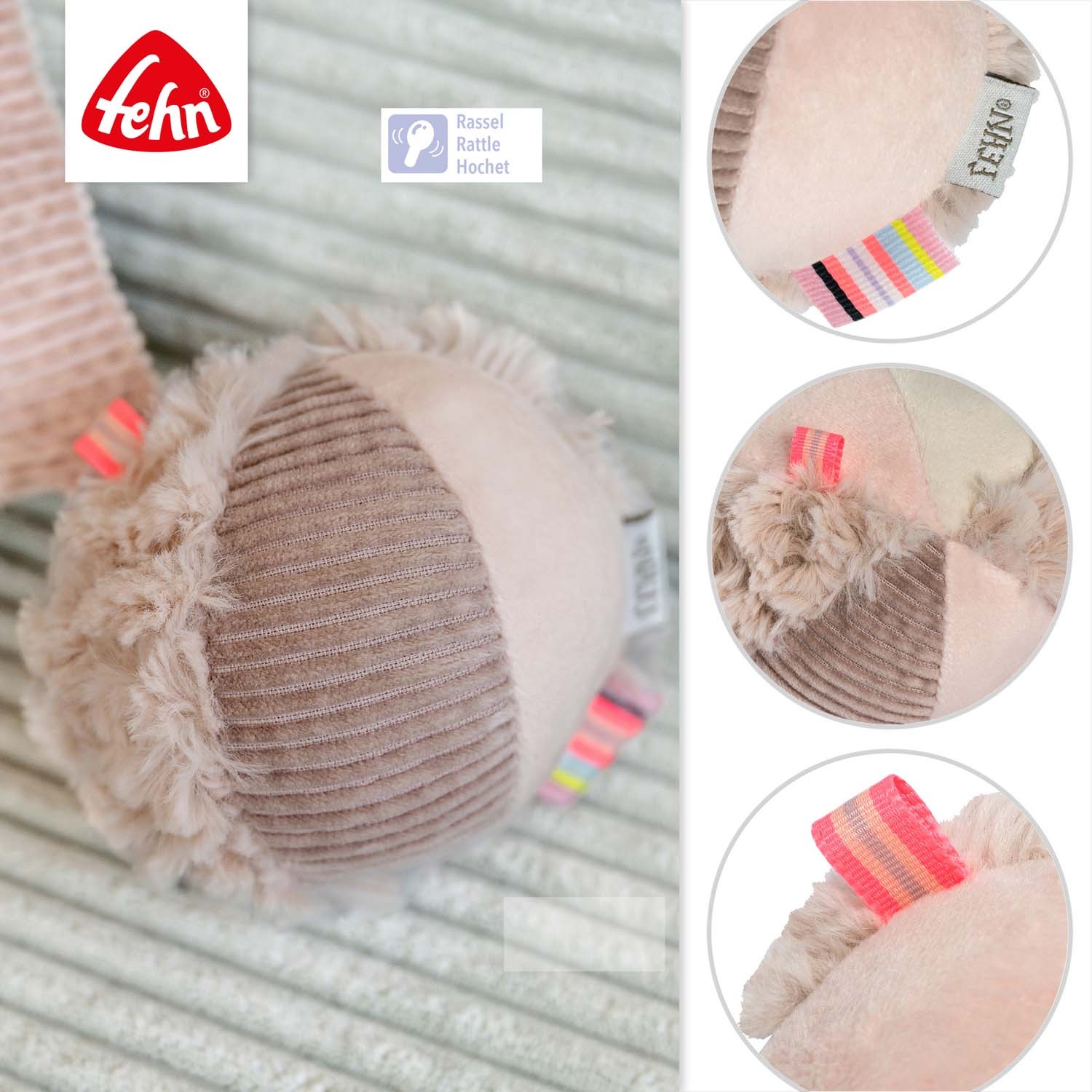 Текстильная игрушка doudou Fehn Сонный медвежонок