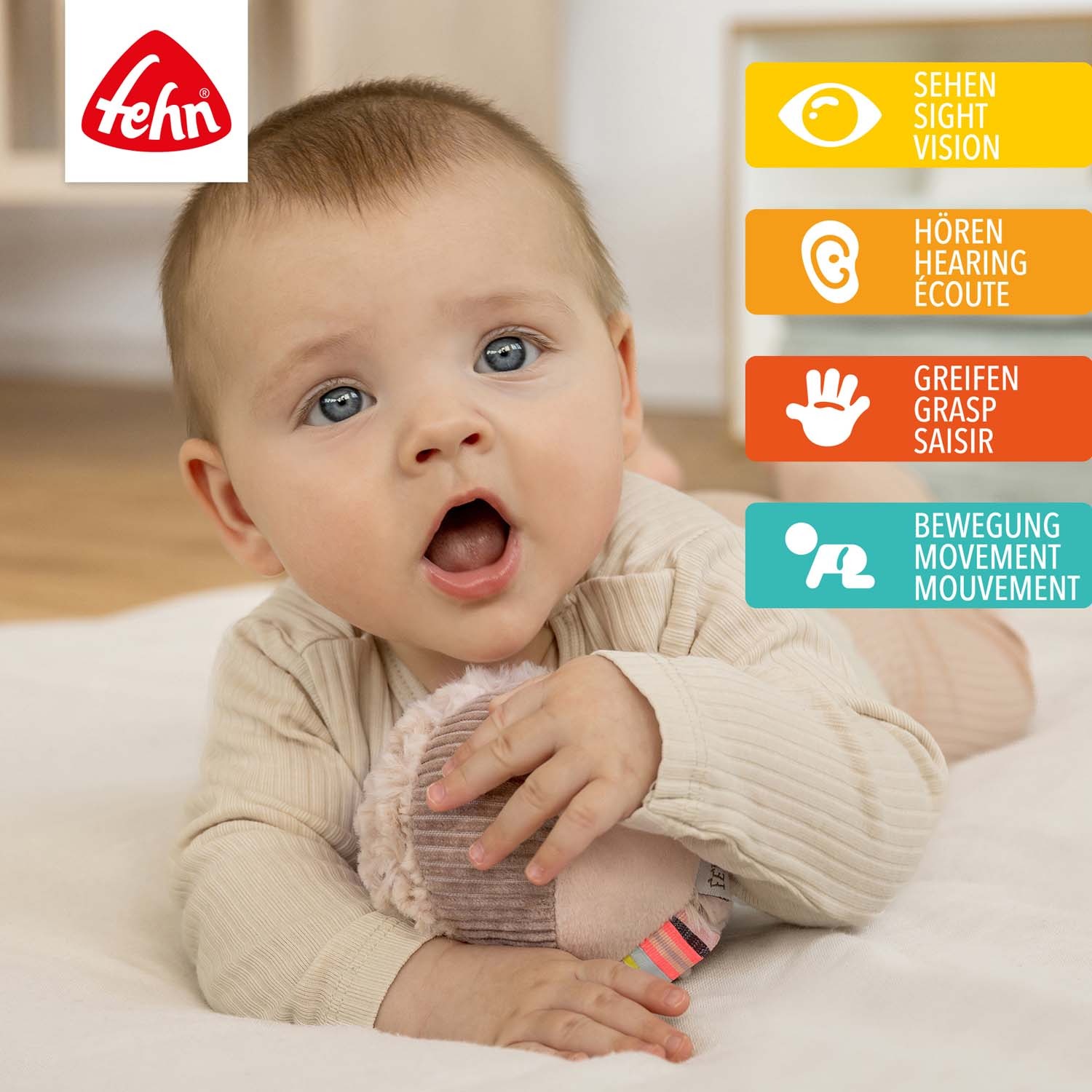 Текстильная игрушка doudou Fehn Сонный медвежонок